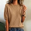 Maglione da Donna a Maniche Corte con Scollo e Lavorazione a Intreccio Maglia Colorata per Uso Casual