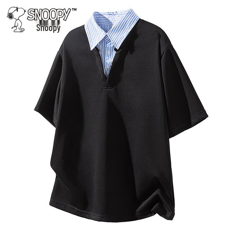 Snoopy Men's Fake Two-Piece Collar T-Shirt