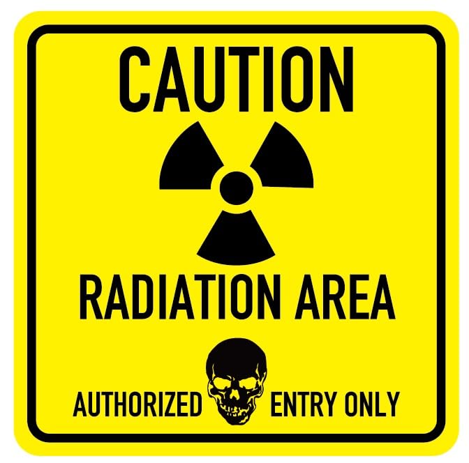 Mag20 Car Sticker, Magnet, Radiation Caution, Funny Sticker, Parody, Cute, Reflective, Safe Driving, Yellow