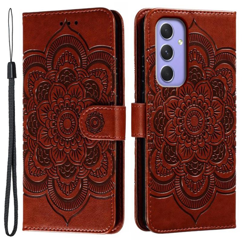 For Samsung Galaxy A55 5G Case PU Leather Mandala Imprinted Design Wallet Phone Cover