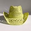 Letní Dámská Pánská Slaměná Dutá Západní Tvarovatelná Koncertní Kovbojská Klobouk Ven Široká Střecha Slunce sombreros de vaquero Klobouk gorro