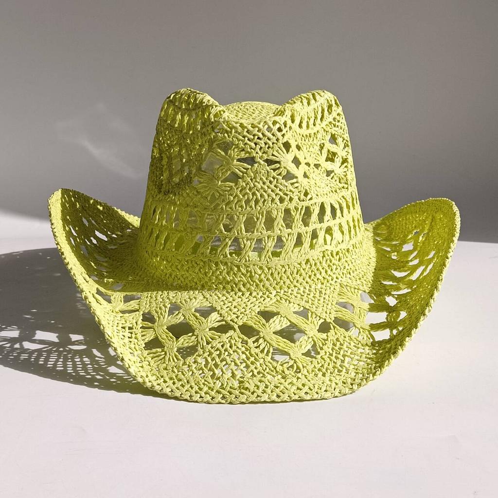 Letní Dámská Pánská Slaměná Dutá Západní Tvarovatelná Koncertní Kovbojská Klobouk Ven Široká Střecha Slunce sombreros de vaquero Klobouk gorro