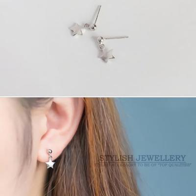 Women's Silver Needle Earrings Daily W119