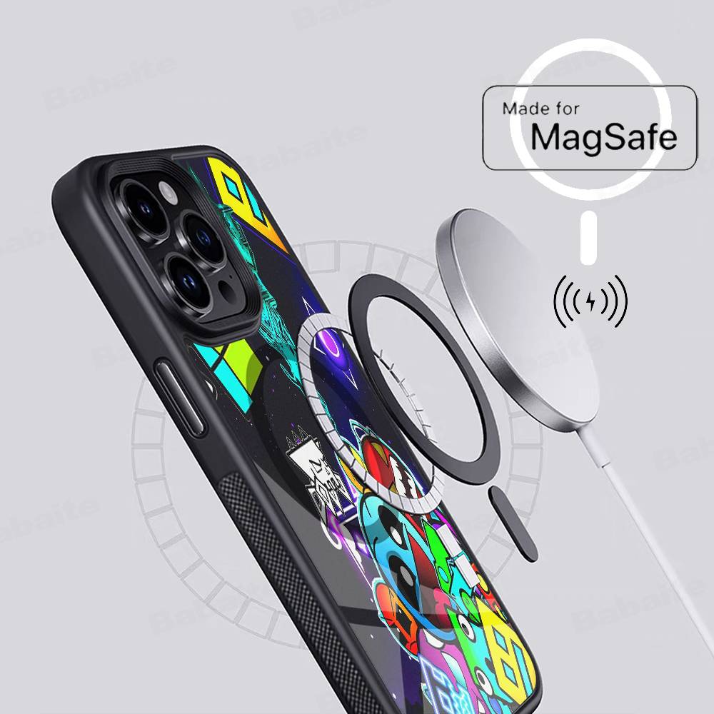 

Game Geometry Dash For Phone Case For IPhone 16 15 14 13 12 11 17 Pro Max Plus Magnetic Wireless Cover iPhone 15