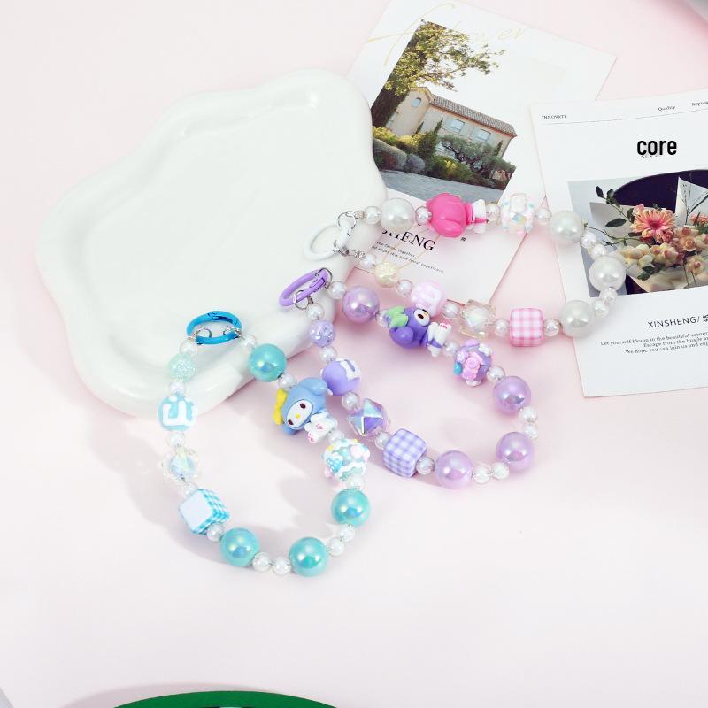Sanrio Melody Cartoon Hand-painted Beaded Phone Lanyard & Hanging Chain Accessories