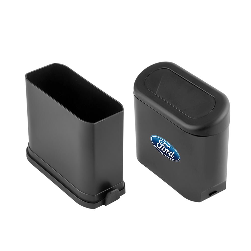 Car Garbage Can with Lid Automotive Garbage Storage Box Accessories For Ford STRACING Focus 2 3 4 MK2 MK3 MK5 Fiesta MK7 Mondeo