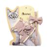 Floral Solid Nylon Dog Harness with I-Shape Bow Tie Summer Walking Leash Set for Chihuahua Medium Yorkie Durable Pet Accessories