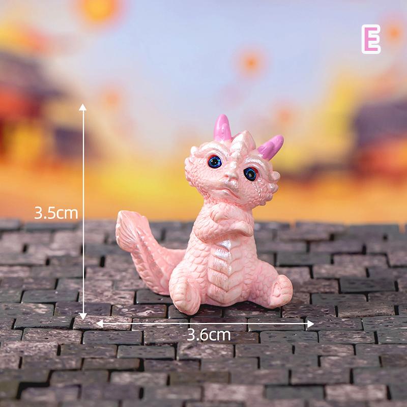 Cute Mini Dragon Figurine 2023 Year Of The Dragon Ornament Micro Landscape Decoration Dollhouse Miniature Toy