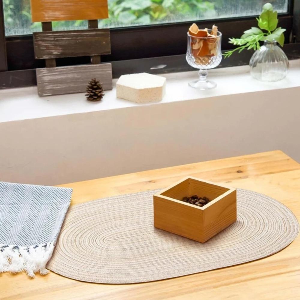 Washable Heat Resistant Pad Hand-woven Braided Table Place Mats  for Dining Table