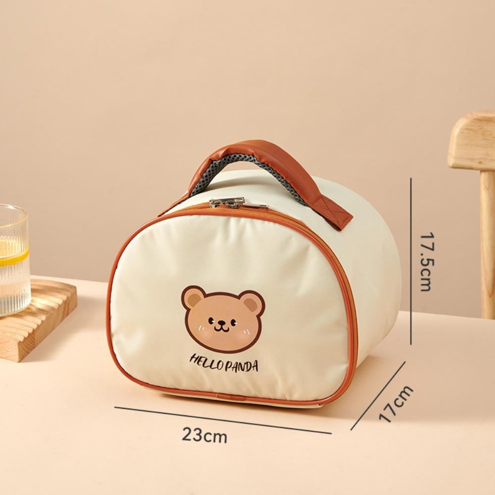 New Portable Insulated Lunch Bag Cute Bear Waterproof Thermal Food Container Bag Large Capacity Cooler Bag for Students Adult