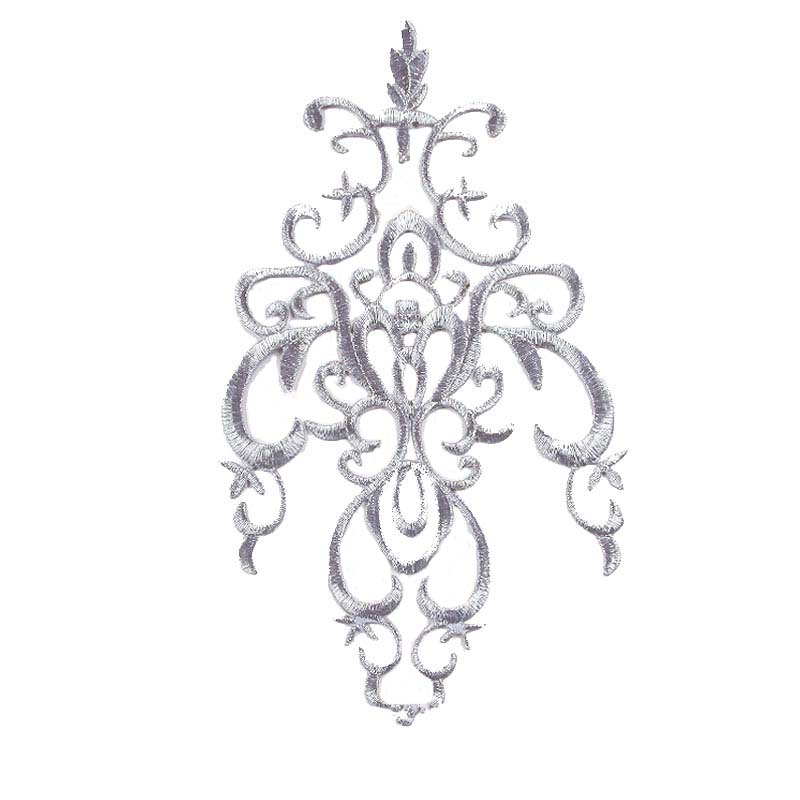 Diy Performance Clothing Decorative Iron-on Patch Sticker Embroidery Gold Silver Thread Yarn Costume Dress Geometric Applique