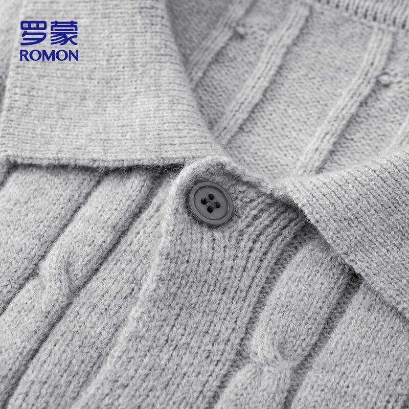 ROMON Men's Old Money Style Lapel Knitted Cardigan
