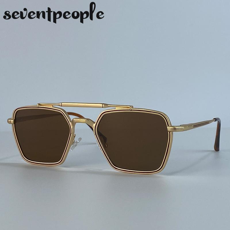 Retro Steampunk Square Sunglasses Women  Luxury Brand Trendy Metal Frame Outdoor Driving Sun Glasses Classic Shades For Lady