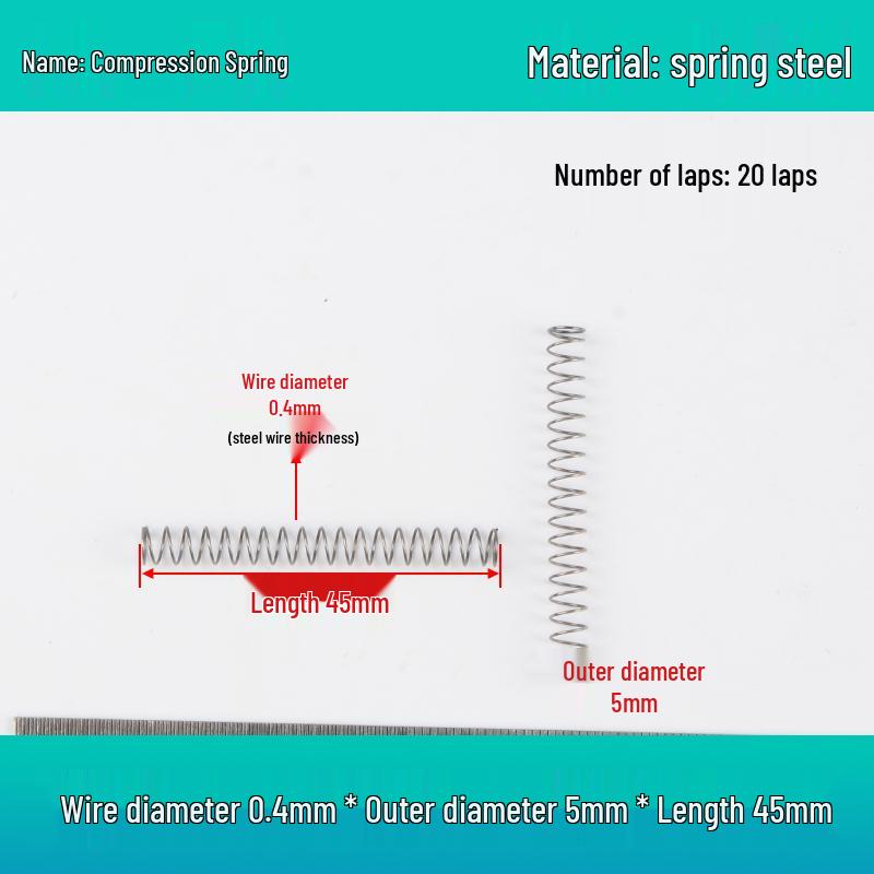 Small Mechanical Compression Spring: 0.4mm Wire, 2-8mm Outer Diameter
