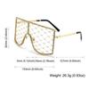 Vintage Oversized Rhinestone Mesh Glasses Colorful Diamond  Sunglasses Hollow Out Glasses For Women