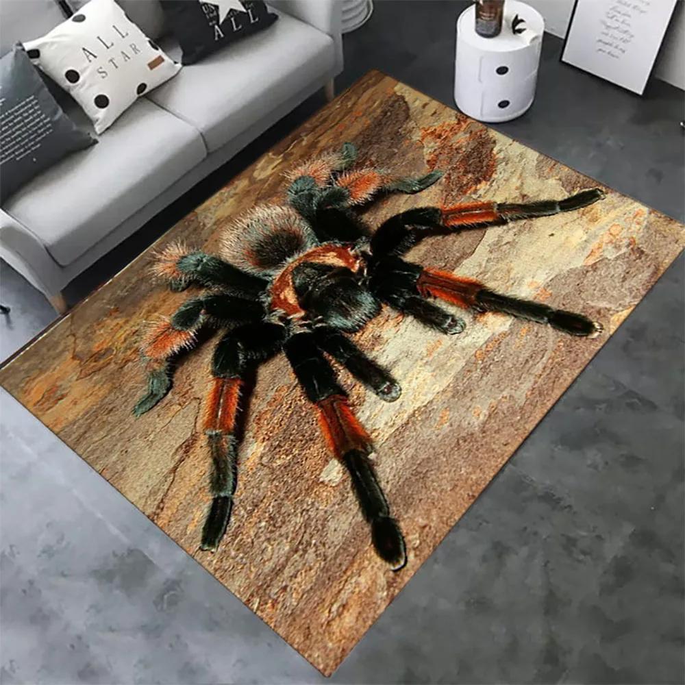 Halloween Spider Carpet 3D Printed Fear Horror Mat Trick or Treat Rug Living Room Bedroom Area Rugs Halloween Gift Home Decor