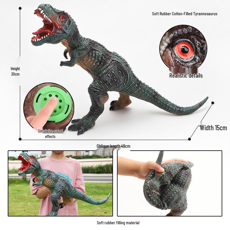 Large Soft Rubber Tyrannosaurus Rex Dinosaur Toy for Kids