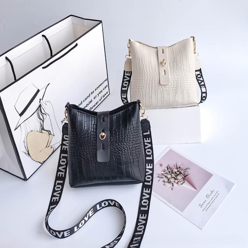 Crocodile Pattern Bucket Bag New Korean Version Trendy Bag Women