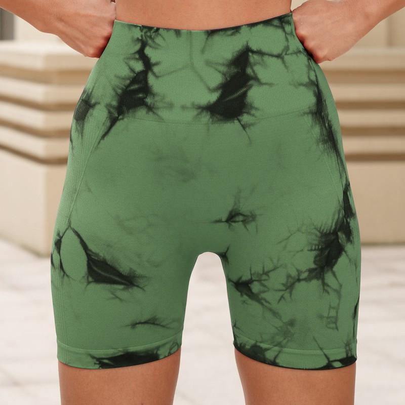 High Waist Seamless Smiling Tie-Dye Yoga Leggings Women Elasticity Slimming Fitness Pants