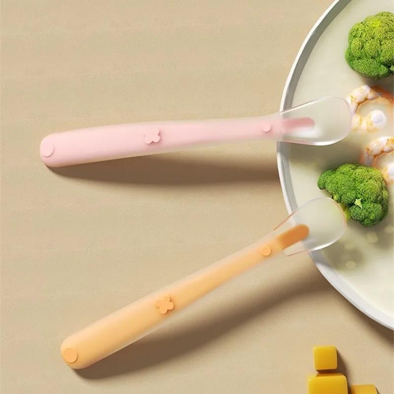 Baby Silicone Soft Spoon Children's Training Spoon Baby Feeding Silicone Soft Head Spoon Safety Soft Spoon Cosas De Bebe