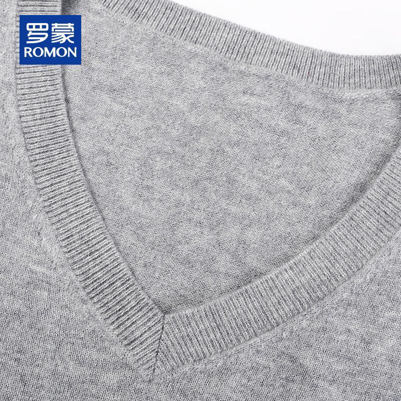 ROMON Men's Thick 100% Cashmere V-Neck Pullover Sweater