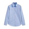 MD Spring/Summer New French Style Commute Style Casual Elegant All-Match Blue Vertical Stripes Long Sleeves Shirt 5126710