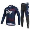 Mens Cycling Jersey Set Long Sleeve Breathable Slim Fit Mountain Road Bike Apparel
