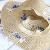 Straw Hat Flower Women's Summer New Hollow Sunshade Sunscreen Woven Bucket Hat Seaside Beach Vacation Hat