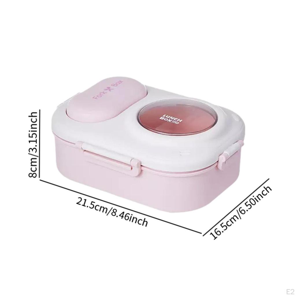 Bento Box 3 Fächer Auslaufsicher Niedlich Persönlich Versiegeltes Besteck Lebensmittelbehälter für Camping