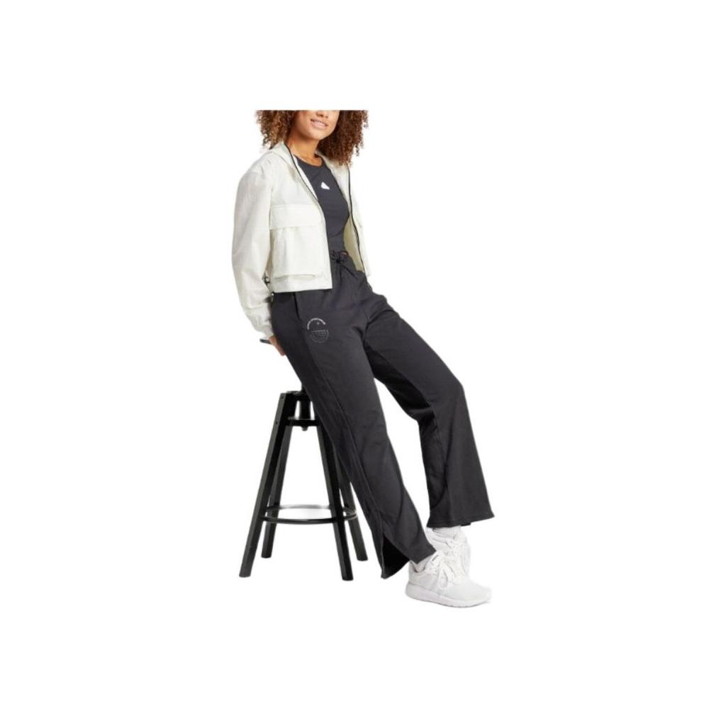 Adidas Solid Color Fitted Zip-Up Cropped Hoodie Jacket Women Outerwear Beige IS0660