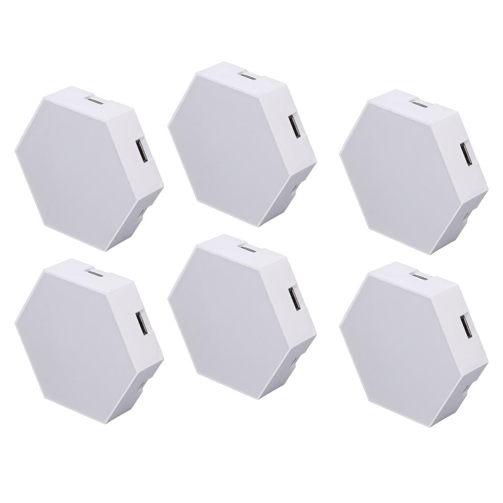 6 Set RGB LED Hex Wall Light Kit 13 Colors 3 Dynamic Modes Remote Control Hex Wall Light USB Powered