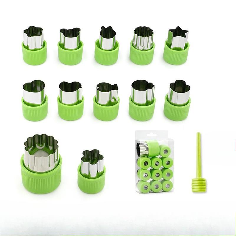 Rust steel biscuit mold vegetable and fruit cutting full protective hand embossing mold mini vegetable cutting mold set mini pie