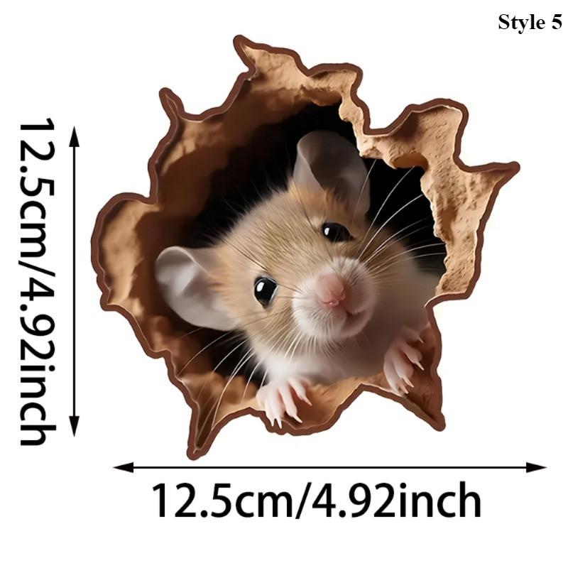 Mausloch-Sticker für kaputte Wände, Tier-Thema, abnehmbare Ratten-Aufkleber für Ecken, Wohnzimmer, Schlafzimmer, Kinderzimmer, Wandkunst