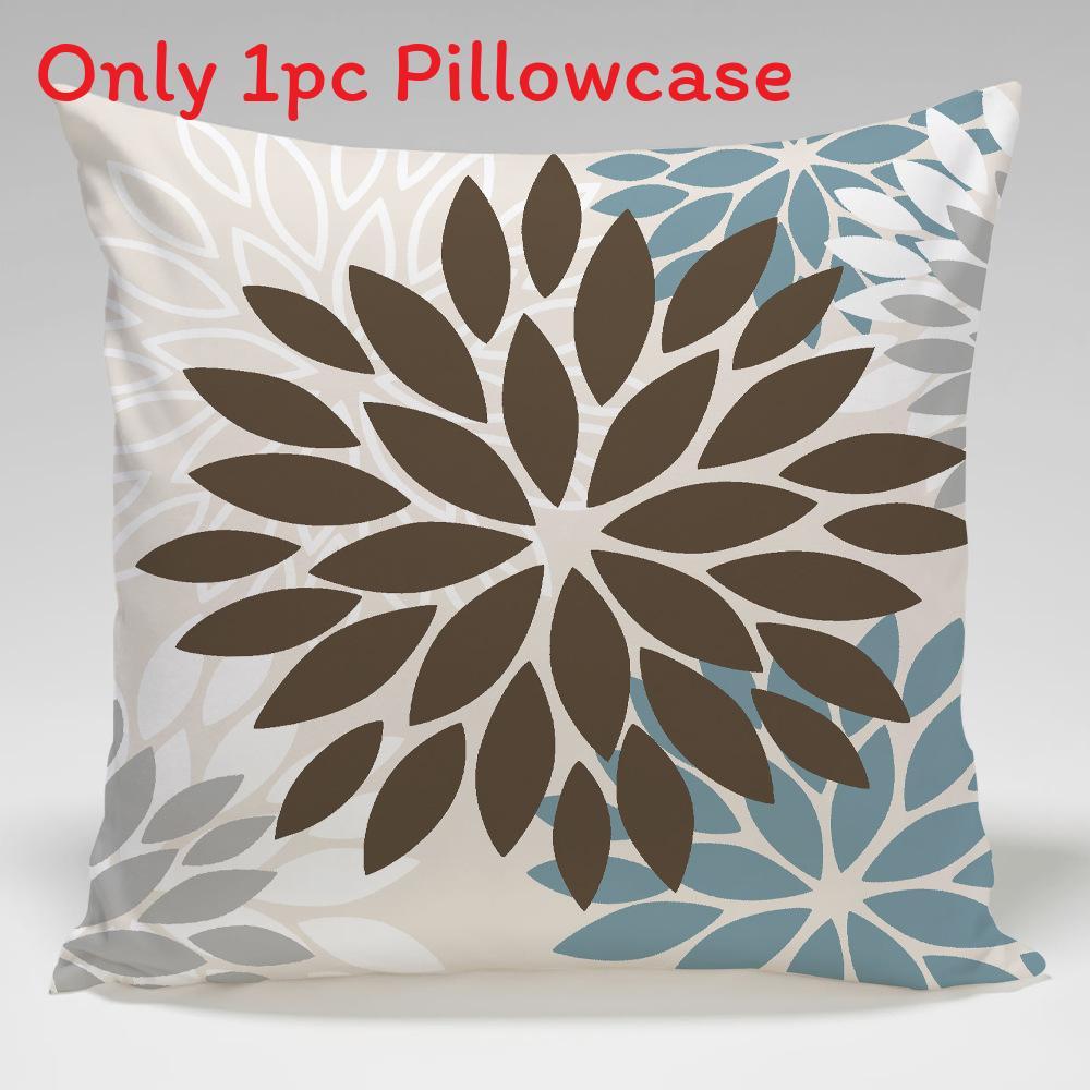 Geometric Color Flower Pillow Cover Polyester Fabric Modern Decor For Living Room