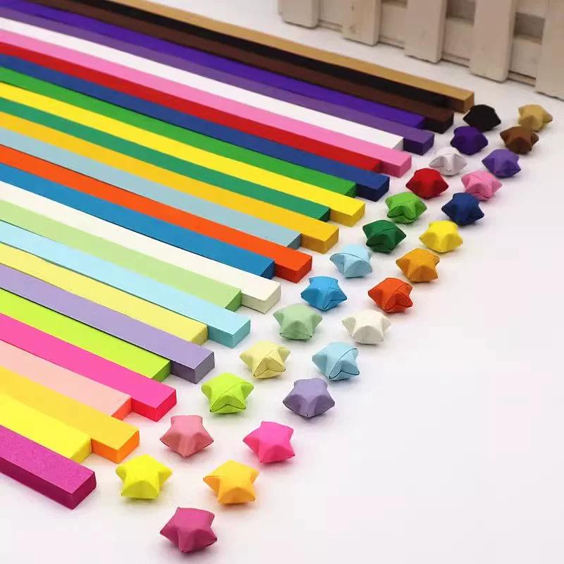 27-Color Lucky Star Origami Paper Strips for Folding Pentagrams