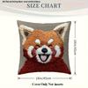 2D flat- Cute Happy Red Panda Throw Pillow Cover 2D Flat Print Decorative Cushion Case for Sofa Bedroom Living Room