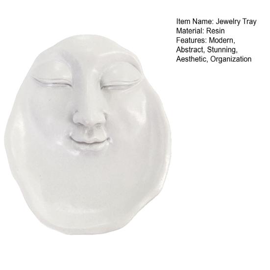 Modern Face Jewelry Dish Small Resin Trinket Tray Aesthetic Ring Necklace