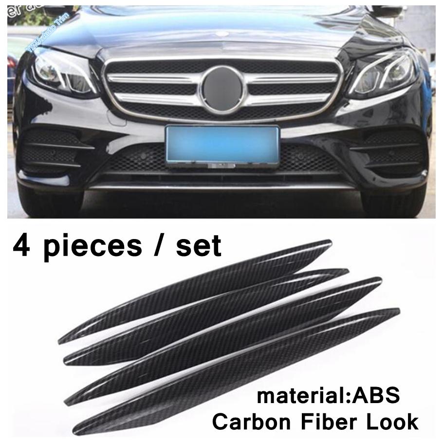 For Mercedes Benz E Class W213 Sport E260 E300 2016 2017 2018 Car Accessories Front Fog Lamp Strips Trim Cover Carbon Fiber