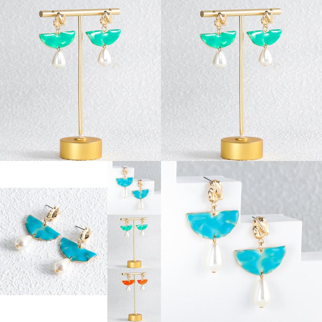 Elegant Alloy Geometric Pearl Earrings For Women Perfect For Weddings Birthdays Celebrations