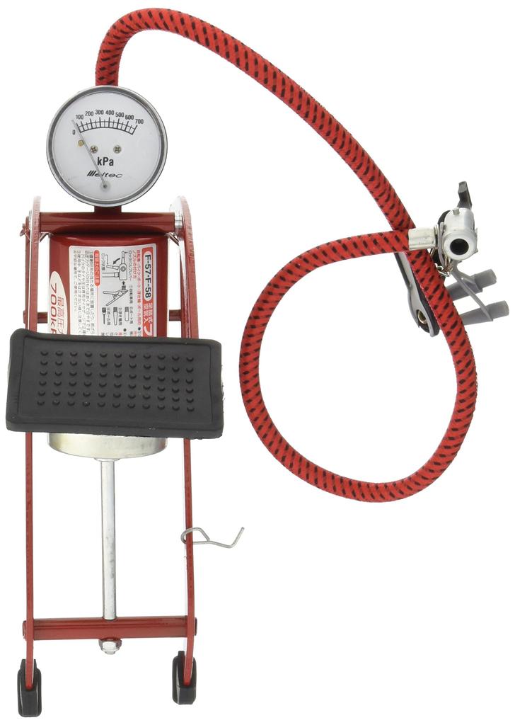 Meltec F-57 Car Air Pump, Foot-Operated, Single Cylinder