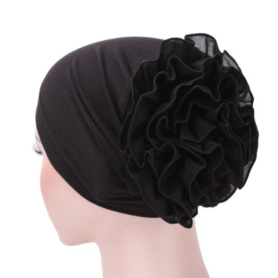 Women Lady Solid Color Head Scarf Flower Hat Cap Cotton Bandana Headwrap
