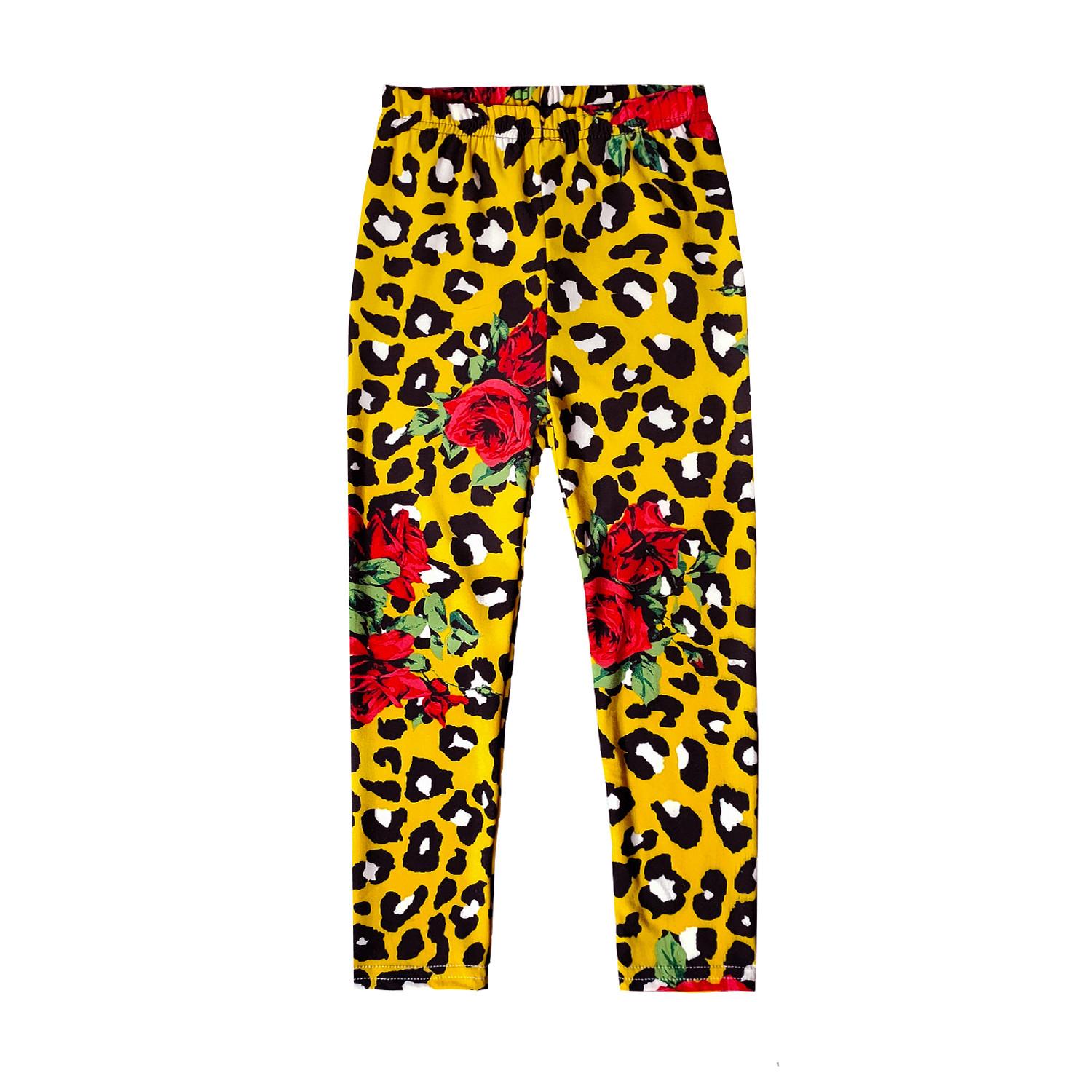 

Длинные эластичные детские леггинсы на девочку с цветастым принтом 100