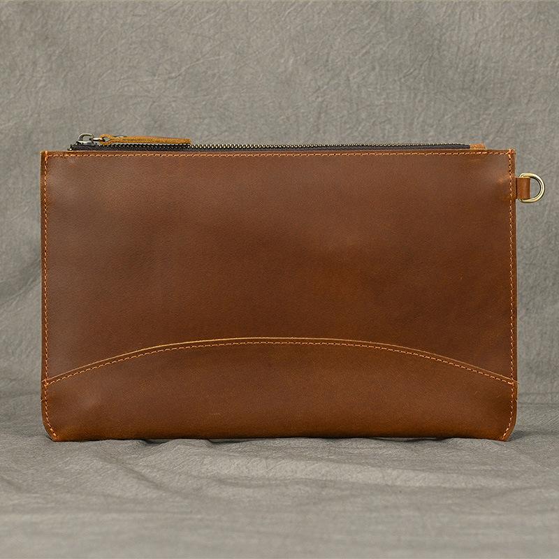 Новая кожаная сумка Crazy Horse большой вместимости из натуральной кожи с ретро-ручкой, кожа верхнего слоя, длинный деловой кошелек большой вместимости