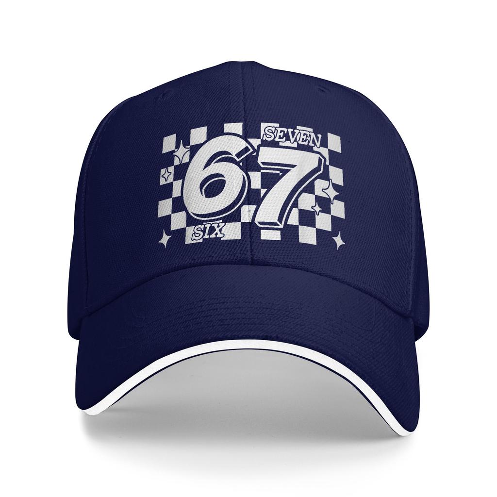 Checkered Six Seven 6 7 Meme Gen Alpha Slang Baseball Cap Outdoor Sports Sun-Proof Trucker Hat Female Men y2k Cool Baseball Caps