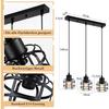 Suspension - NETTLIFE - 3-light E14 Pendant Light - Black Metal - Height Adjustable