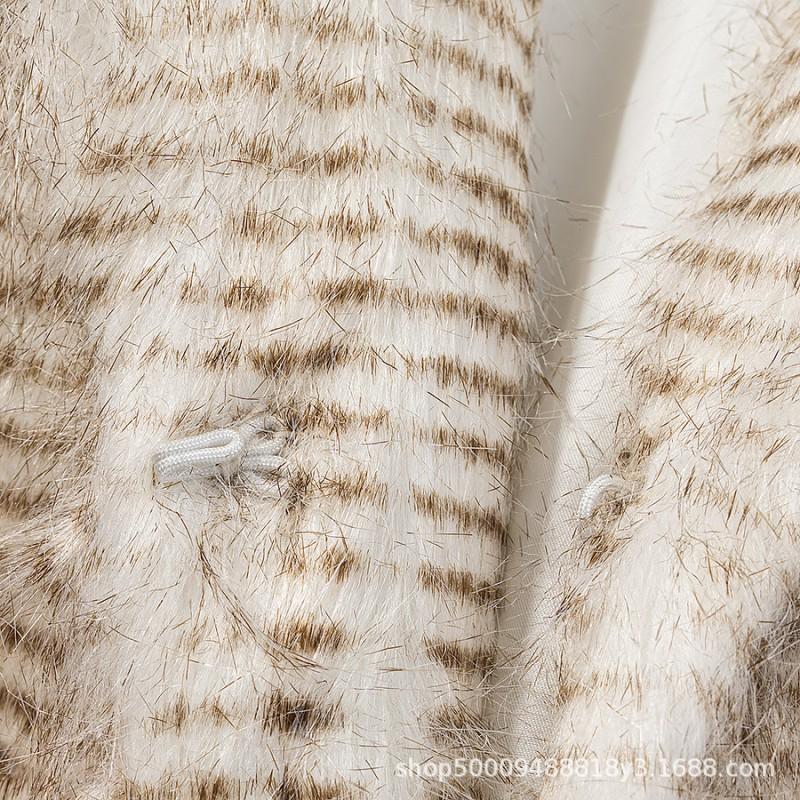 Womens 2026 Short Faux Fur Coat Warm Thick Outerwear Street Style Stand Collar Casual Jacket