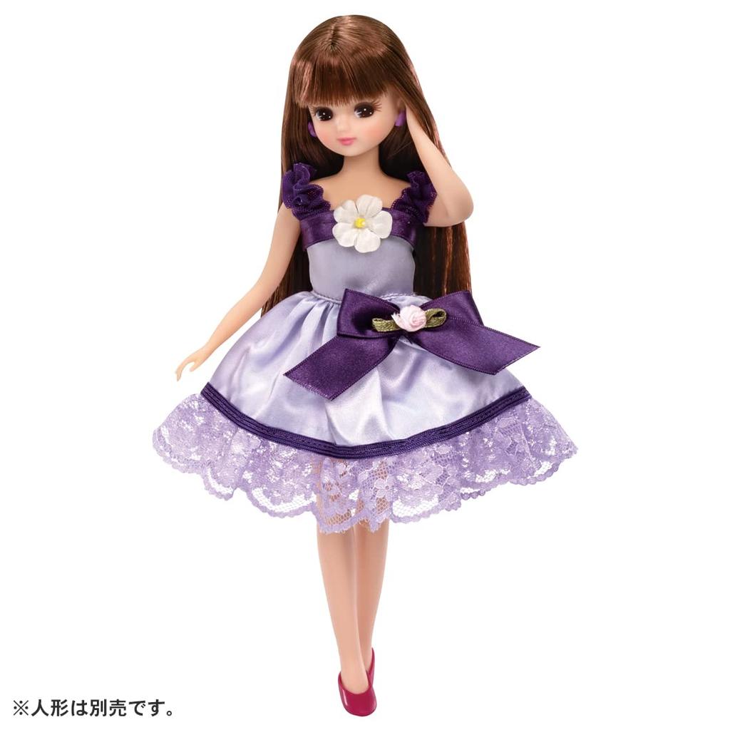 TAKARA TOMY Dress Grape Ribbon Doll Pretend Play Toy for Ages 3 and Meets Toy Safety ST Mark One Size Fits All "Licca-chan LW-03 Flower" Dress-Up Up,