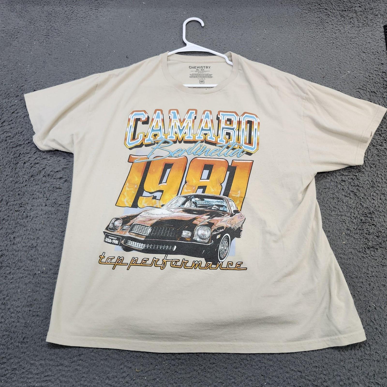 Camaro 1981 Berlinetta Shirt Mens XL Beige GM Muscle Car Graphic Tee Chemistry Unisex T-Shirt XXXL