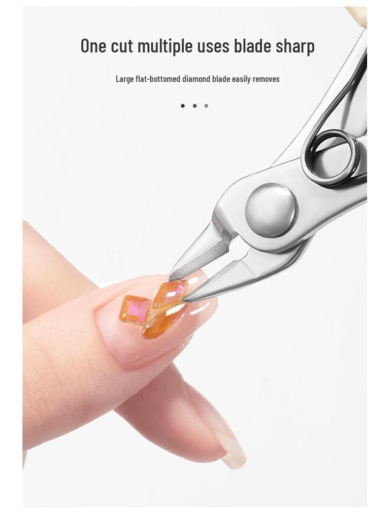 Nail Art Rhinestone Removal Heavy Duty Pliers - Easy Metal Shears & Ornament Scissors for Nail Salons