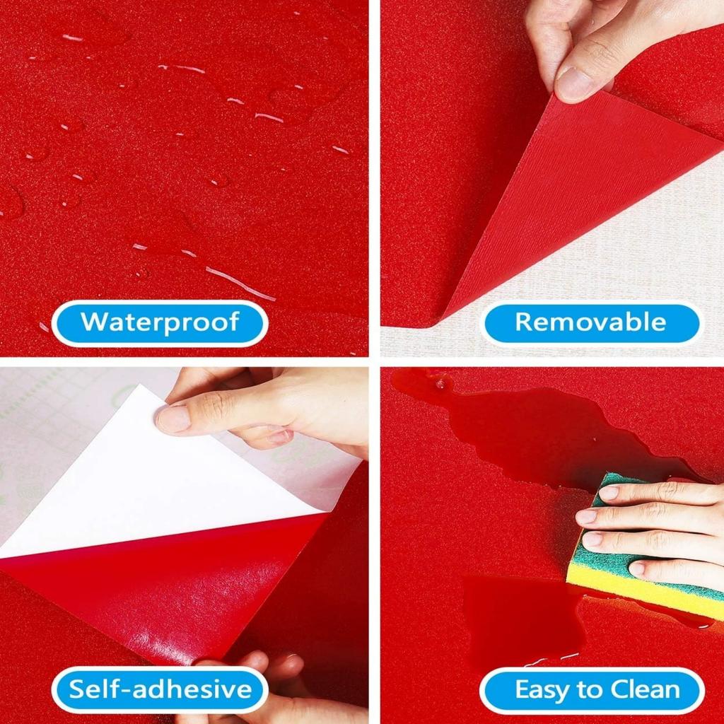 DIY PVC Perlmuttfolie Wasserdichte Tapete Zimmer Selbstklebend Rot Glänzend Klebefolie Schrank Küche Hochglanz Möbel Wandaufkleber